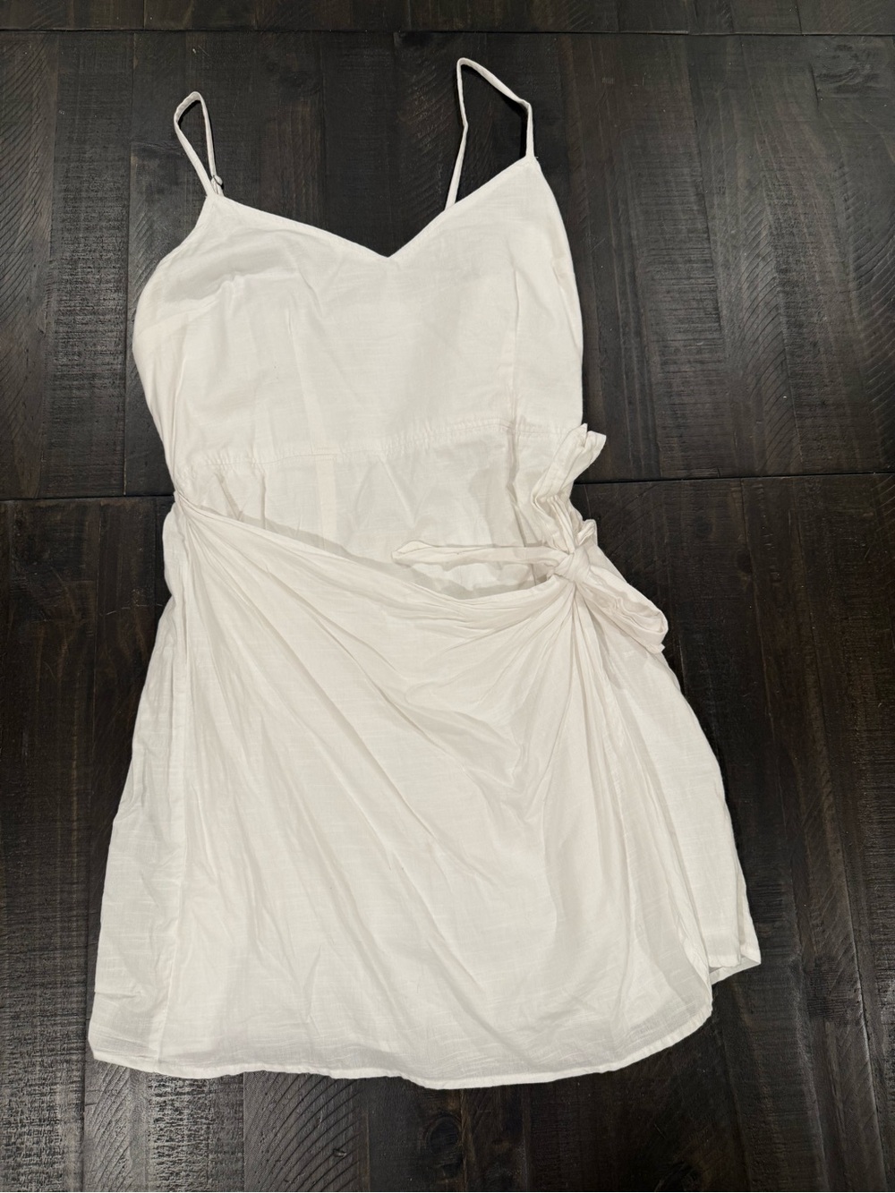 Abercrombie & Fitch White Smocked Spaghetti Strap Mini Dress